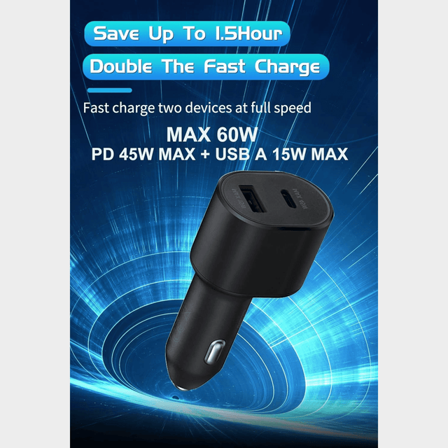 Samsung Car Charger – 45W USB-C to USB-C Fast Charging Adapter