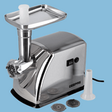 Geepas Stainless Steel Meat Grinder 1600W - High-Performance Grinding, Model GMG1909 (Silver)