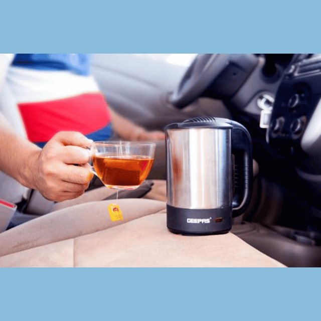 Geepas 12V Stainless Steel Car Kettle - 500ml Water Heater for Caravans - GK38041