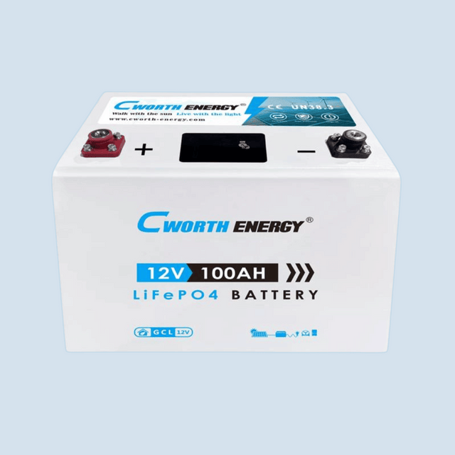 Cworth 1.28kWh 100Ah 12.8V LiFePO4 Lithium Battery, CE-GCL-12100