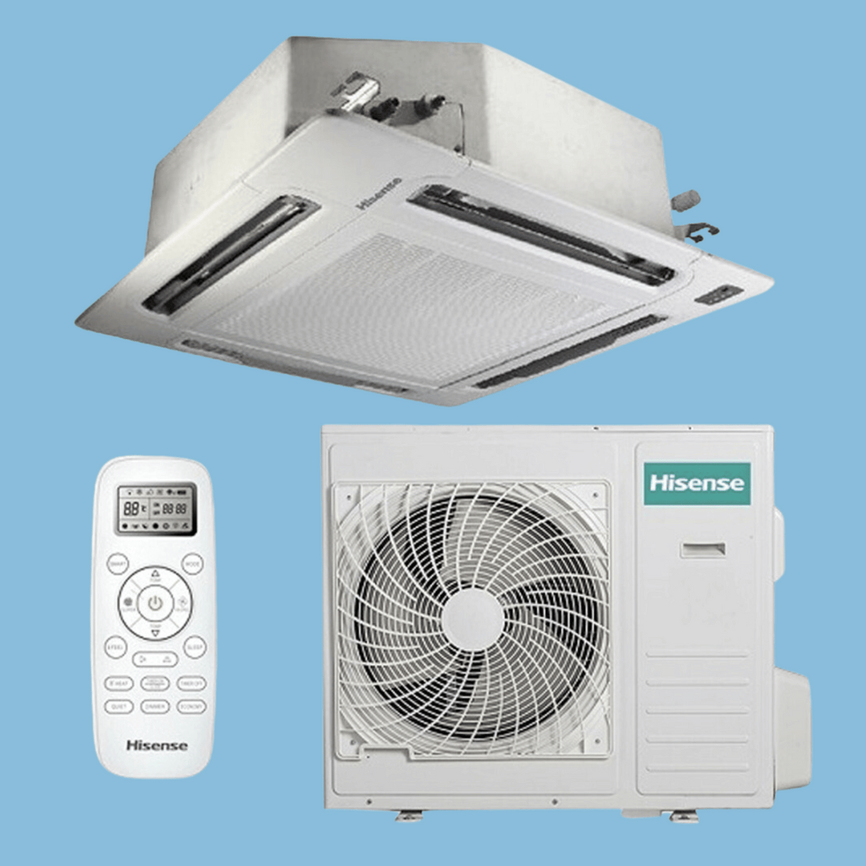 Hisense 18000 BTU CASSETTE AIR CONDITIONER  5000W with cooling & heating, timer and LCD Remote control AUC-18HR4SAA