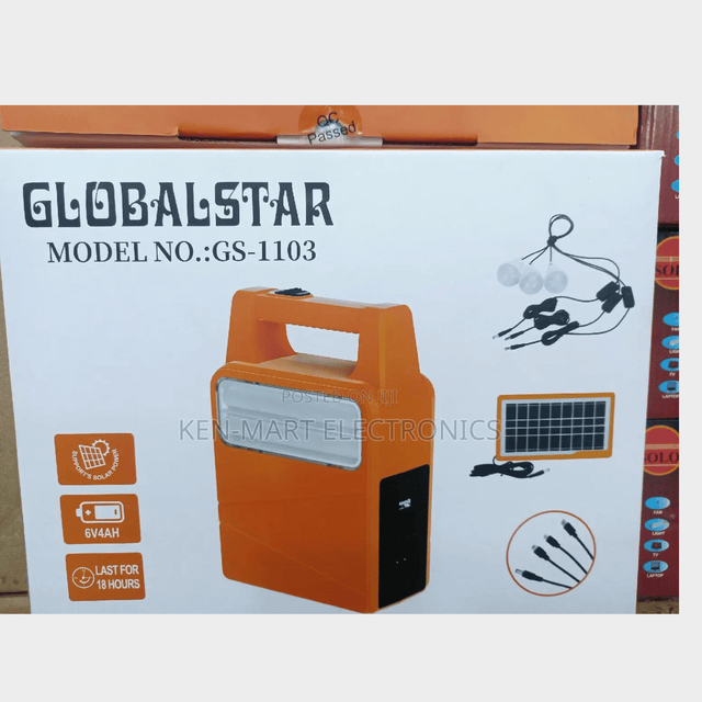 Globalstar Solar System, 3 Bulbs, Battery with Light GS-1103 - KWT Tech Mart Uganda