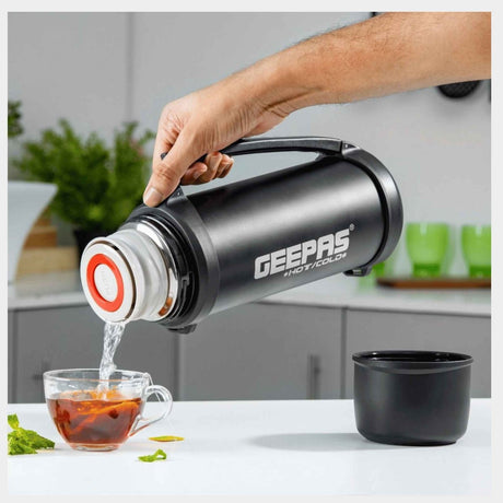 Geepas 1.8L Vacuum Flask, Stainless Steel Vacuum Bottle - Keep Hot & Cold - KWT Tech Mart