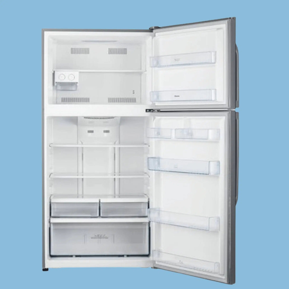 Hisense 419L Double Door Fridge, Water Dispenser – Silver