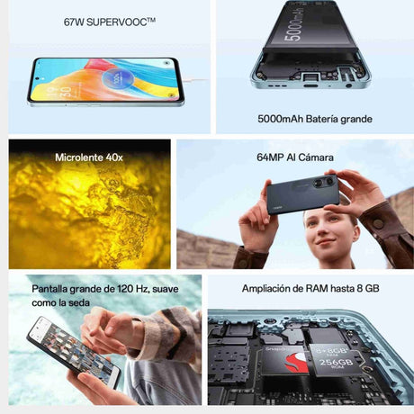 Oppo A98 5G – 8GB RAM, 256GB ROM, 64MP, 5000mAh – Black/Blue - KWT Tech Mart