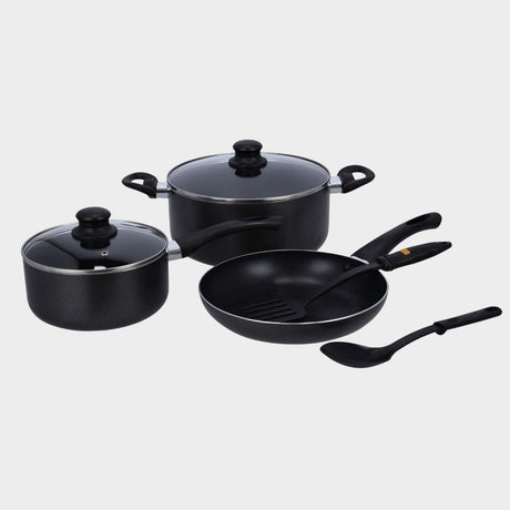 Royalford 7 Pcs Aluminium Cookware Set | Non - Stick Coating | SS Frame - KWT Tech Mart