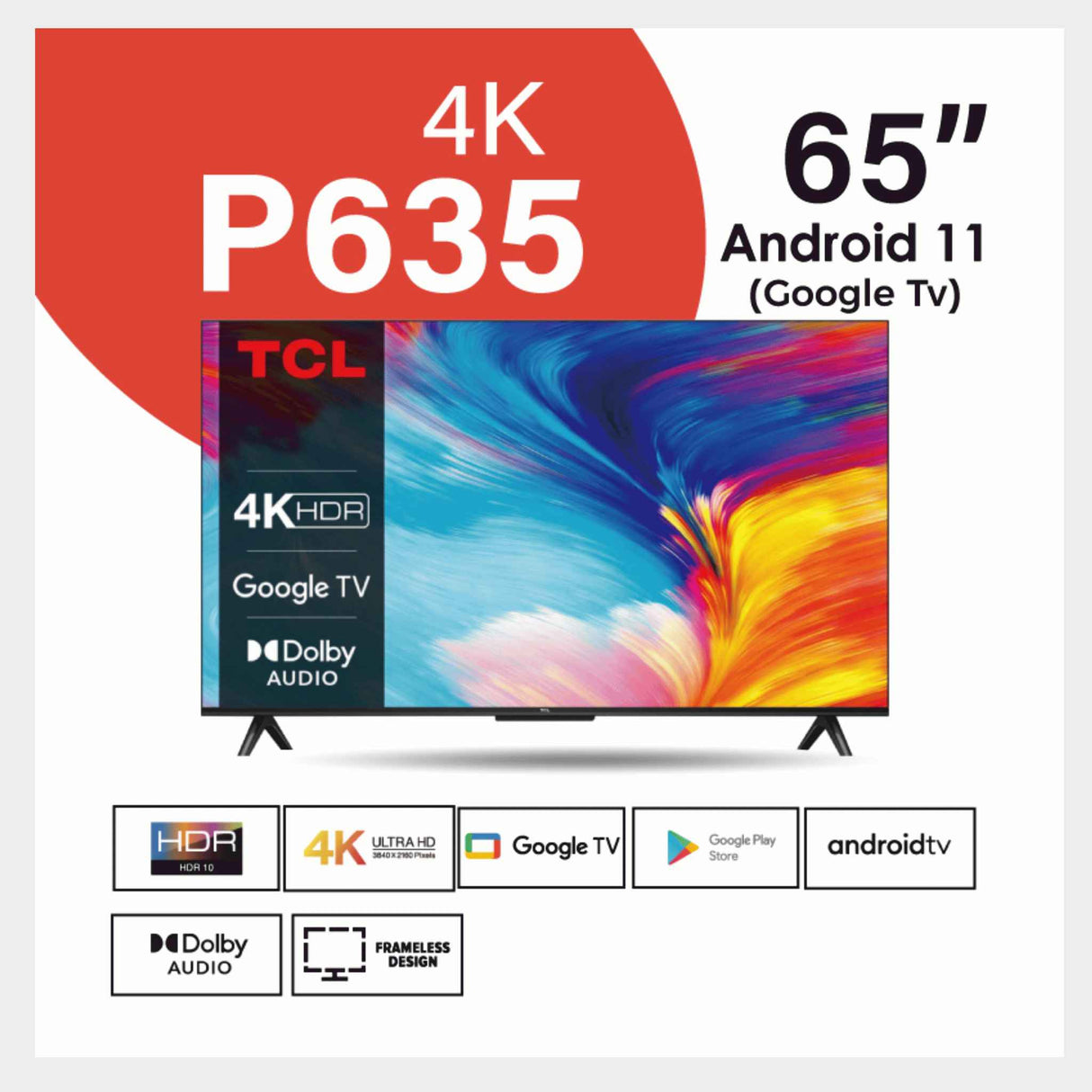 TCL 65" Frameless Smart Android LED TV