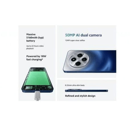 Xiaomi Redmi 14C – 8GB RAM, 256GB ROM, 50MP, 5160mAh – Black/Blue - KWT Tech Mart