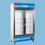 ADH 655Ltr Glass Double Door Display Refrigerator – White - KWT Tech Mart