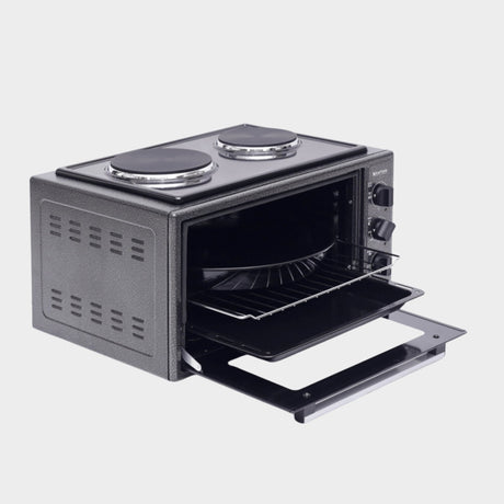 Blueflame 35L Electric Mini Oven: Two Hot Plates/Hobs – Inox - KWT Tech Mart