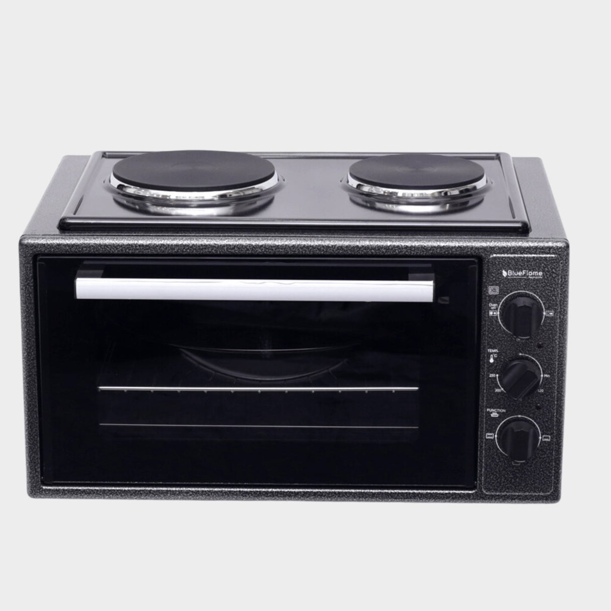 Blueflame 45L Electric Mini Oven: Two Hot Plates/Hobs – Inox - KWT Tech Mart