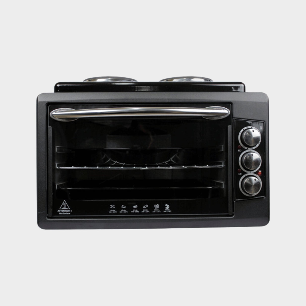 Blueflame 40L Mini Oven with 2 hot plates BF-0125 - Black - KWT Tech Mart