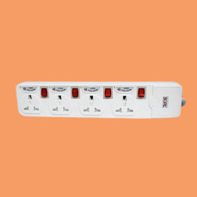 BORL 4 Ways BL - 144 Heavy Duty Extension Socket - Surge Protected – White - KWT Tech Mart