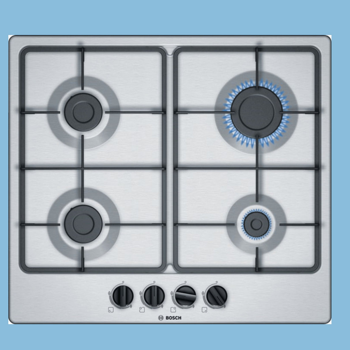 Bosch Serie 4 60x60cm, 4 Burner Gas Hob, PGP6B5B60 - Silver - KWT Tech Mart