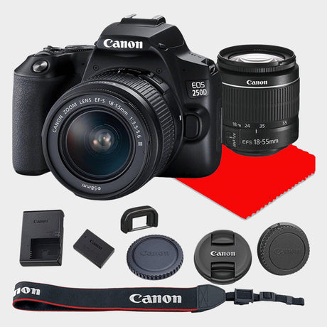 Canon EOS 250D/SL3 Digital 4K Camera with 18-55 III (Black)  - KWT Tech Mart