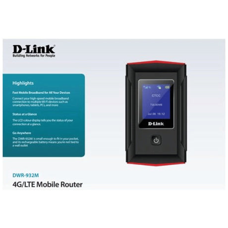 D-Link Any Sim 4G LTE Mifi Router 12Hr Battery & LCD Screen  - KWT Tech Mart