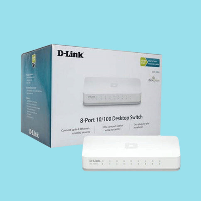 D-Link DES-1008C 8-Port 10/100Mbps Desktop Switch - White - KWT Tech Mart
