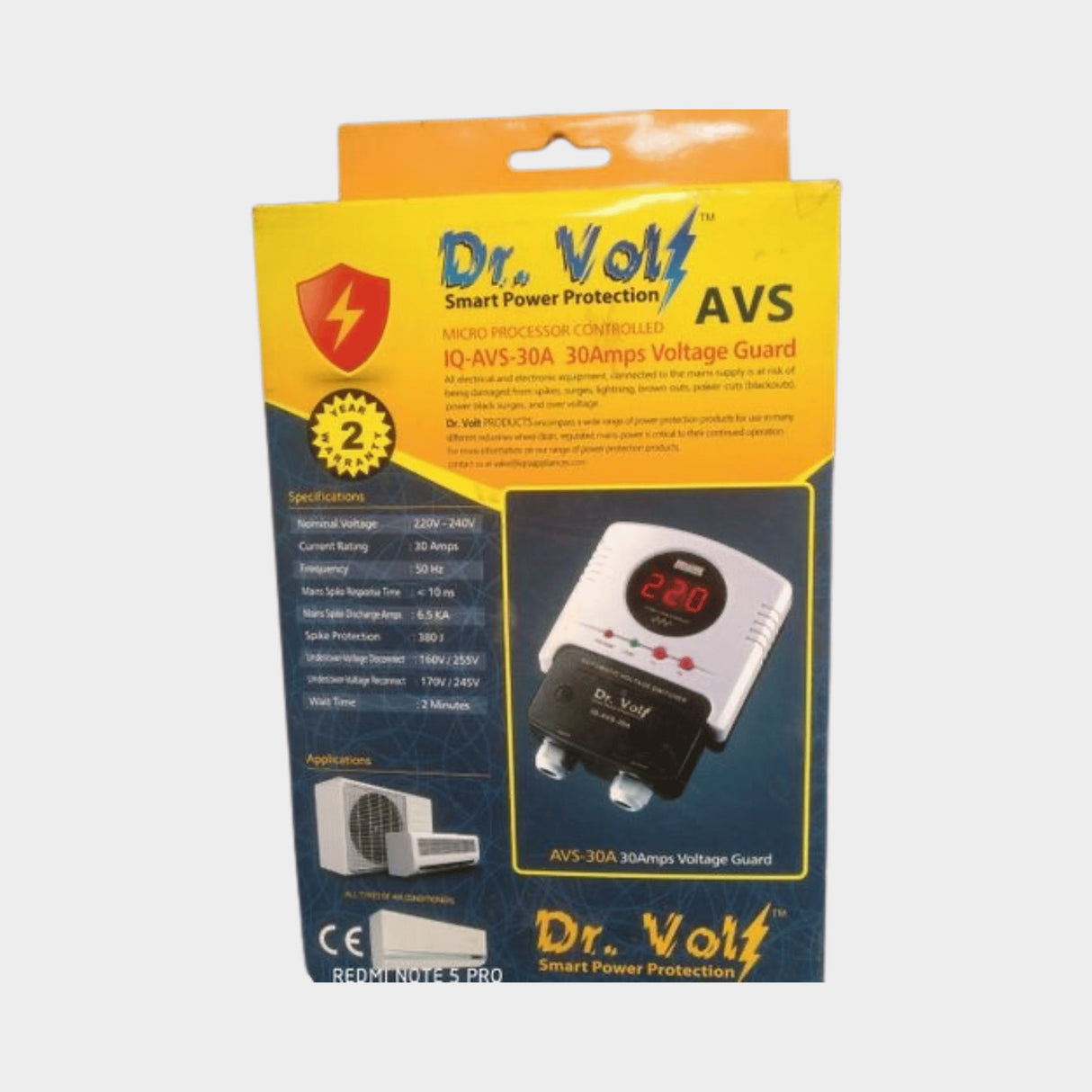 Dr.Volt AVS30 Amps, AC Guard With Digital Display – Grey/Black - KWT Tech Mart