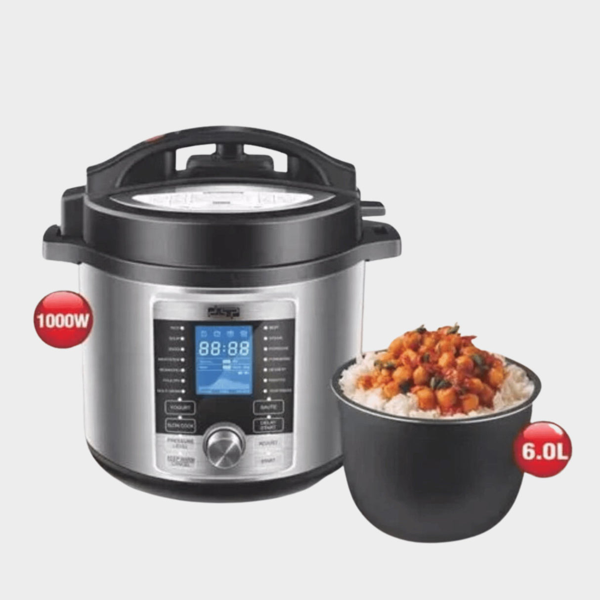 DSP 6L Electric Rice Cooker, Pressure Cooker - Silver - KWT Tech Mart
