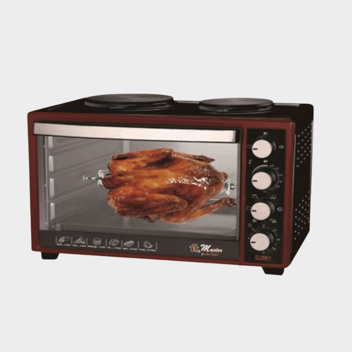 Electro Master 35L Oven with Hot plate EM-EO-1144HPR - Black- KWT Tech Mart 