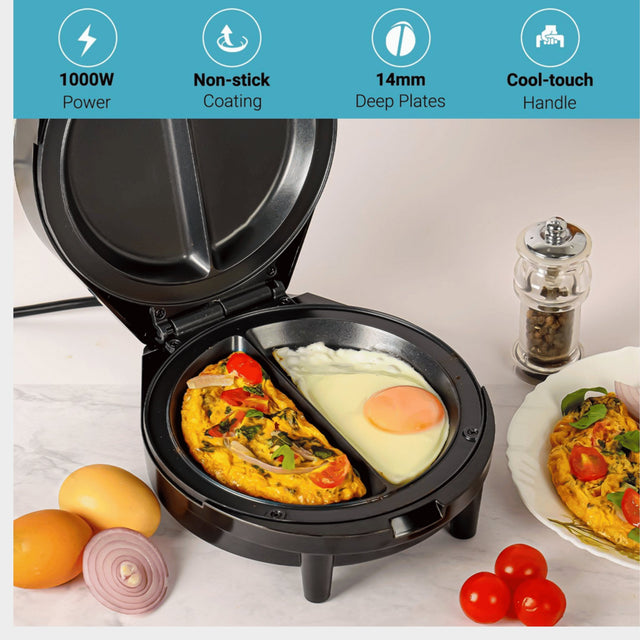 Geepas 1000W Omelette Maker, Non-Stick Egg Cooker, GOM36535 - KWT Tech Mart