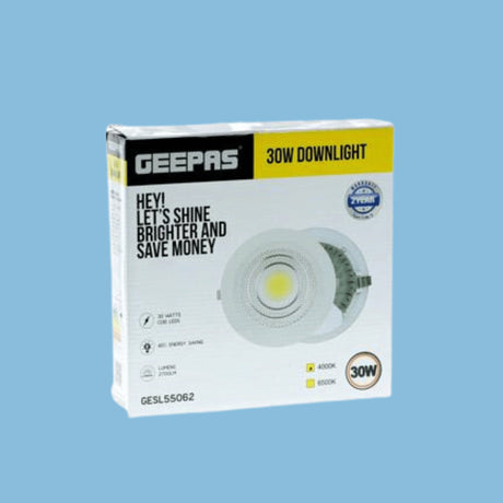 Geepas GESL55062 Round Slim Downlight Led 30W Downlight Ceiling Light | Natural Cool White 6500K | Long Life Burning Hours | Ultra Slim with Energy Saving| Ideal for Home Hotel Restaurants