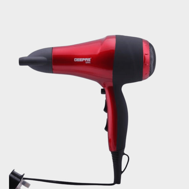 Geepas Hair Dryer, 2-Speed, 3-Heat, Cool Shot, Ionic - Red - KWT Tech Mart