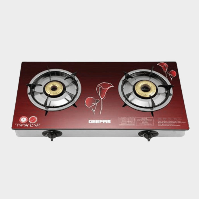 Geepas Tempered Glass Double Burner Gas Cooker, GK5602 - KWT Tech Mart