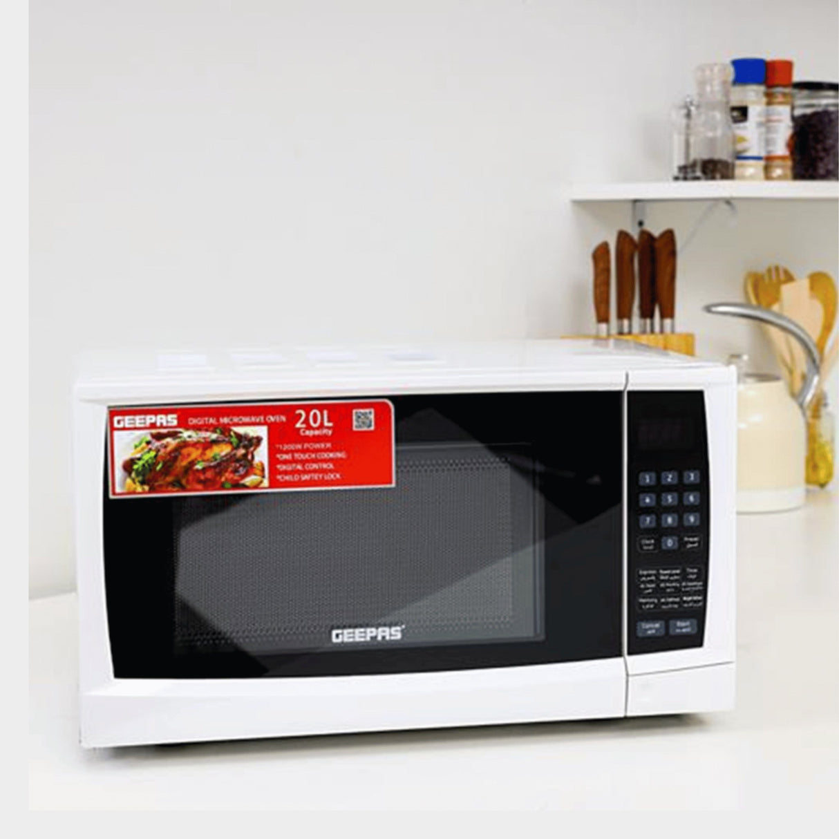Geepas 20L 1200W Digital Microwave Oven - GMO1895  - KWT Tech Mart