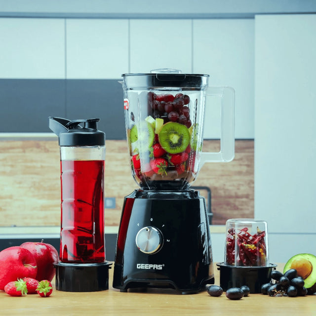 Geepas 3-in-1 Smoothie Blender, Unbreakable Jar GSB44033 - KWT Tech Mart
