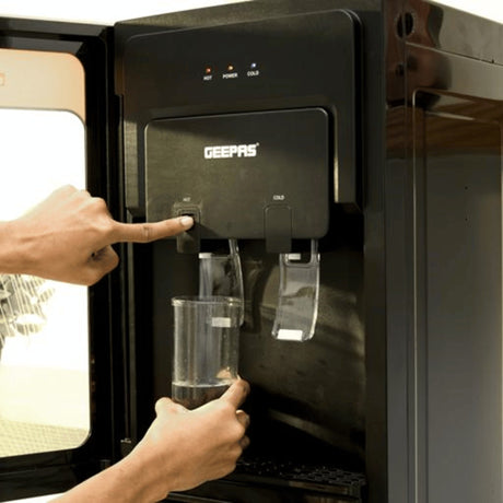 Geepas GWD8363 Hot & Cold Water Dispenser with Refrigerator - KWT Tech Mart
