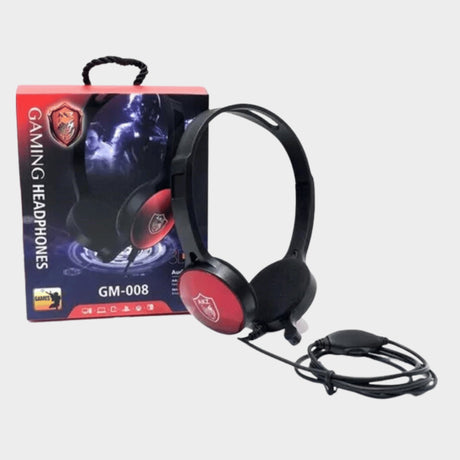 GM-008 Wired Gaming Headset, Volume Control – Black - KWT Tech Mart
