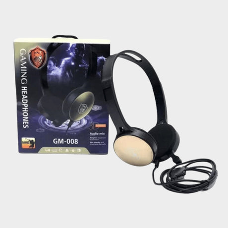 GM-008 Wired Gaming Headset, Volume Control – Black - KWT Tech Mart