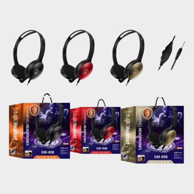 GM-008 Wired Gaming Headset, Volume Control – Black - KWT Tech Mart