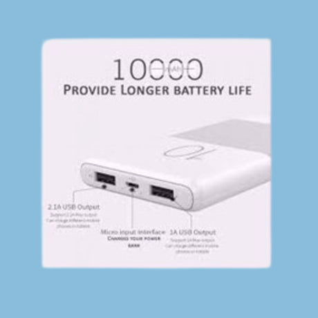 Golf G80 Power Bank 10000mAh With Free Cable – White - KWT Tech Mart