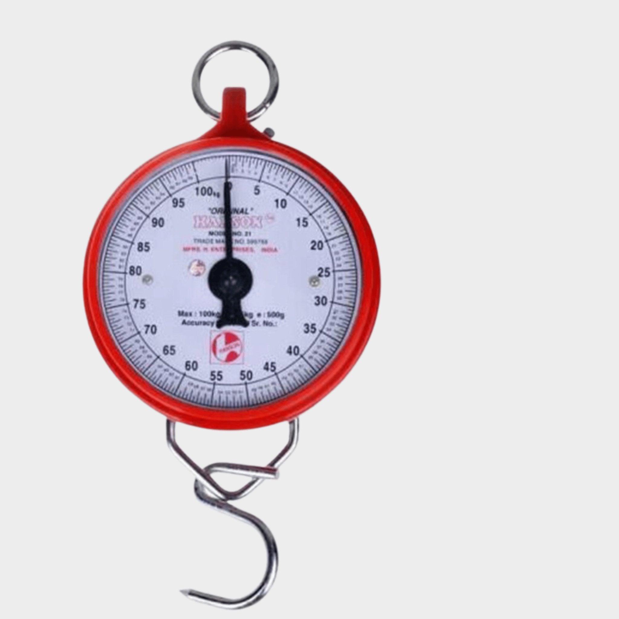 Hanson Heavy Duty Portable 100kg Weighing Scale Red