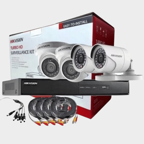 Hikvision 4CH Turbo HD CCTV Camera Surveillance Kit – White  - KWT Tech Mart