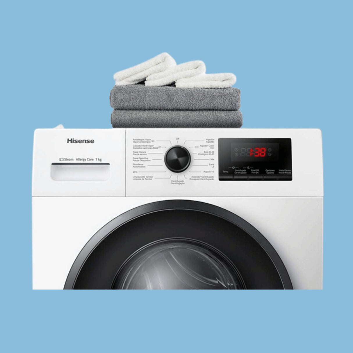 Hisense 7kg Front Loading Washing Machine WFPV7012EM – Grey - KWT Tech Mart
