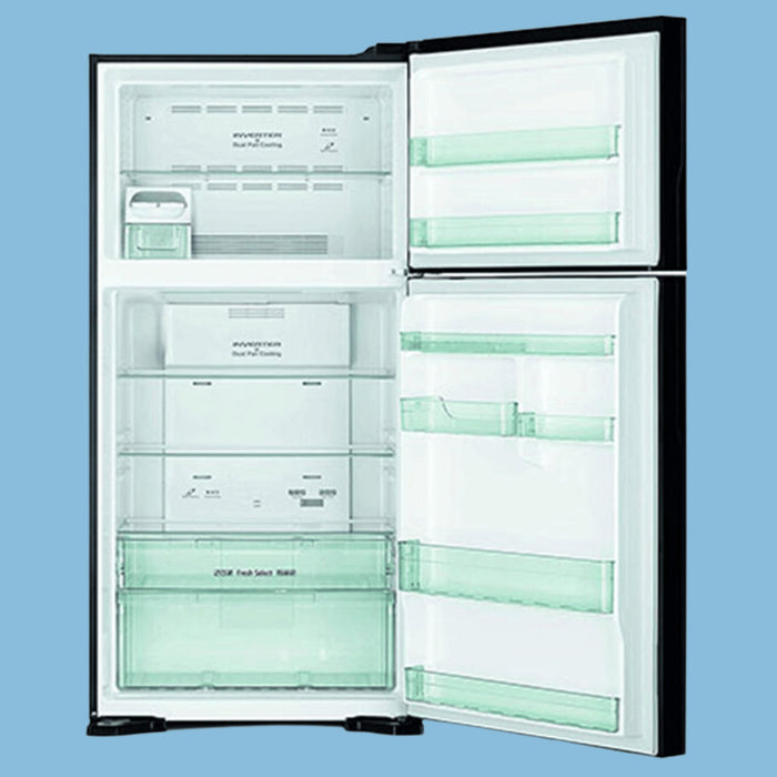 Hitachi 600L Double Door Refrigerator RVG800PUN7GBK - Black - KWT Tech Mart