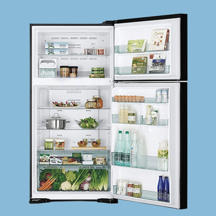 Hitachi 600L Double Door Refrigerator RVG800PUN7GBK - Black - KWT Tech Mart