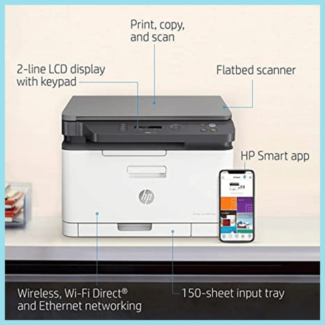 HP 178nw Wireless Laser Color Multifunction Printer – White  - KWT Tech Mart