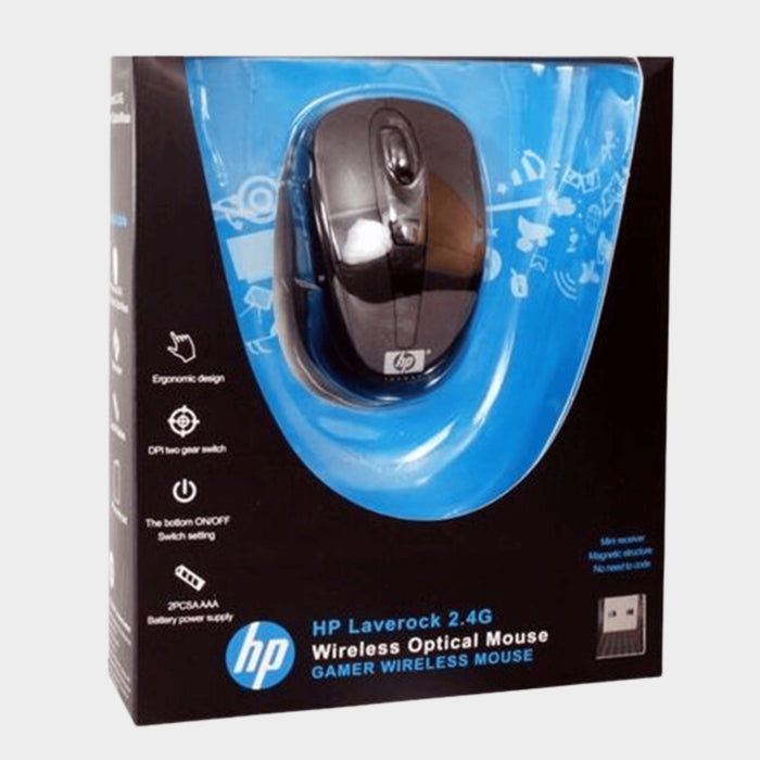 HP Laverock 2.4G Wireless Optical Mouse - Black  - KWT Tech Mart