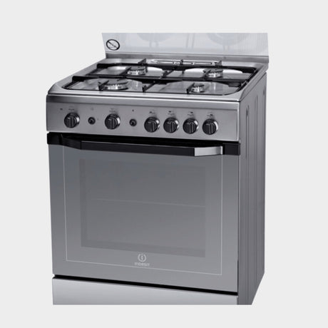 Indesit Cooker 60x60cm, 4Gas + Oven and Grill I6TG1G(X)GH/EX - KWT Tech Mart