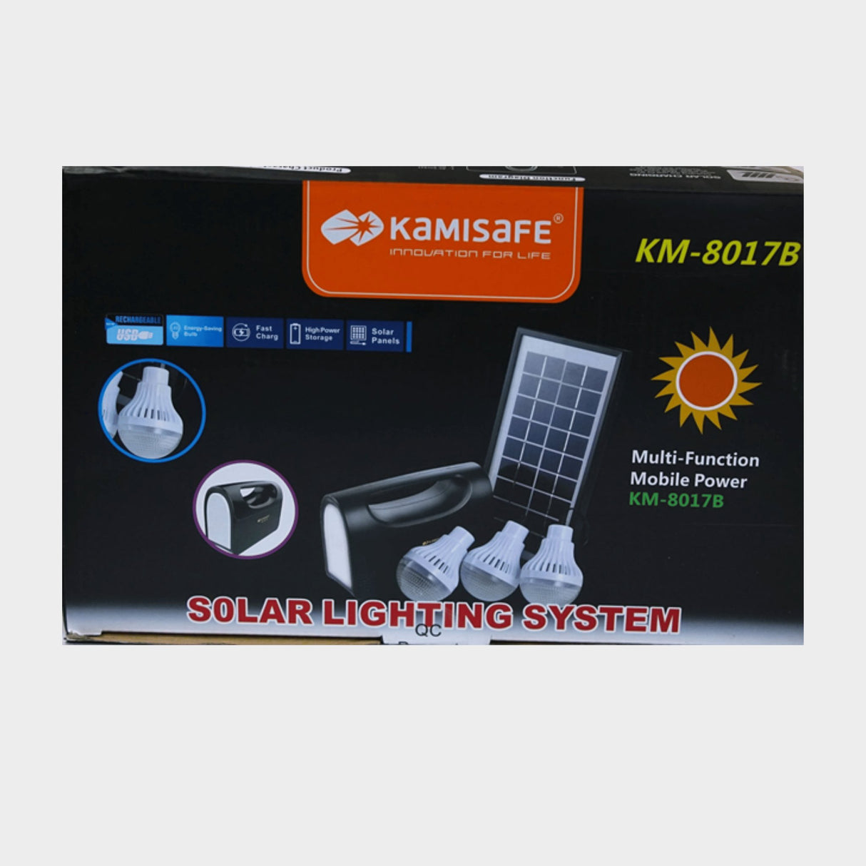 Kamisafe KM-8017 Lighting Solar Kit - Black - KWT Tech Mart