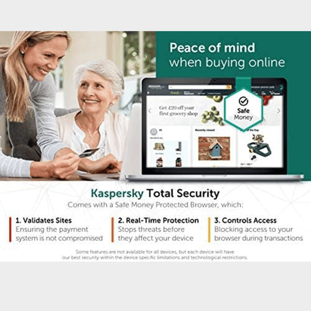 Kaspersky Total Security Antivirus 2021 - 3 Devices, 1 Year  - KWT Tech Mart
