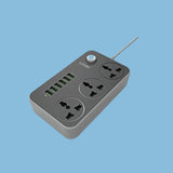 Ldnio Power Extension Black 3 Sockets + 6 Charging USB Slots - KWT Tech Mart