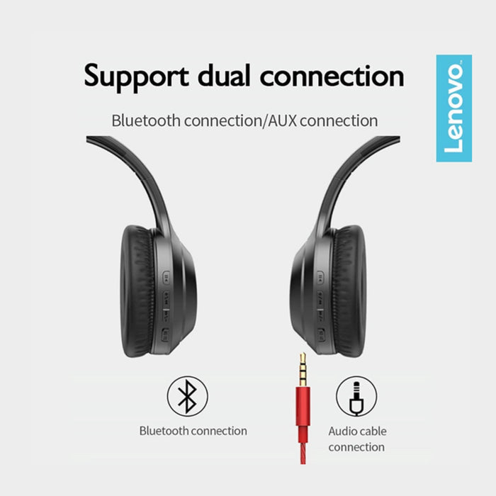 Lenovo HD100 Wireless Over-Ear Headphone - Black - KWT Tech Mart