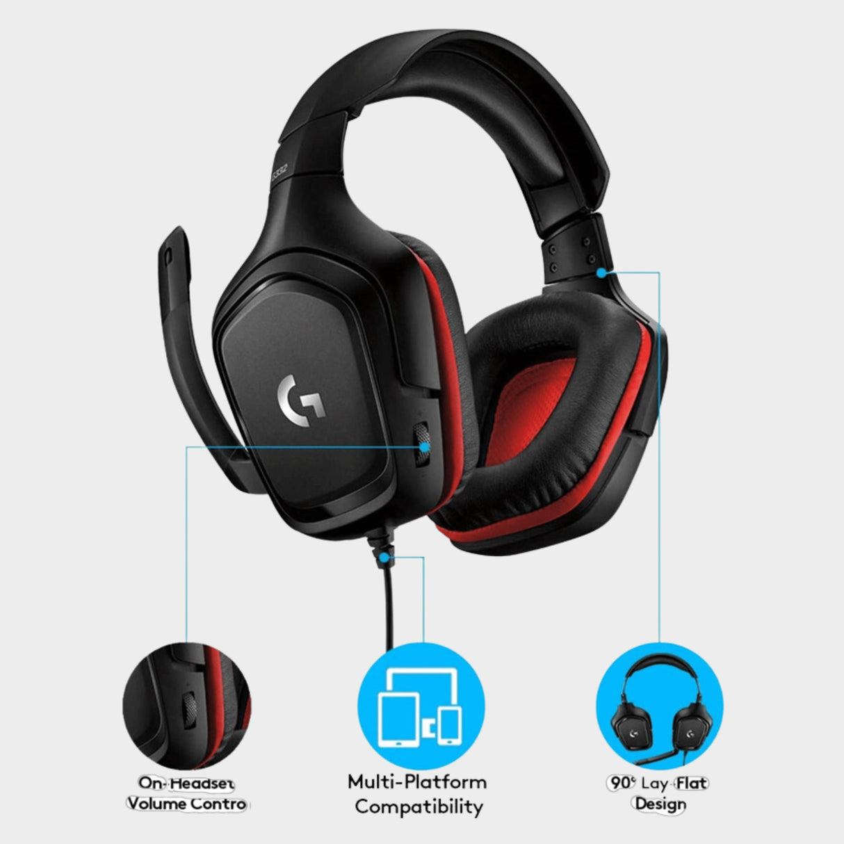 Logitech G332 Wired Gaming Headset – Black | KWT Tech Mart