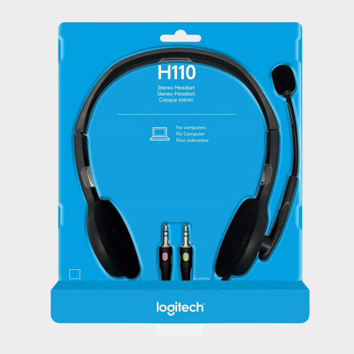 Logitech H110 Stereo Headset – Grey | KWT Tech Mart