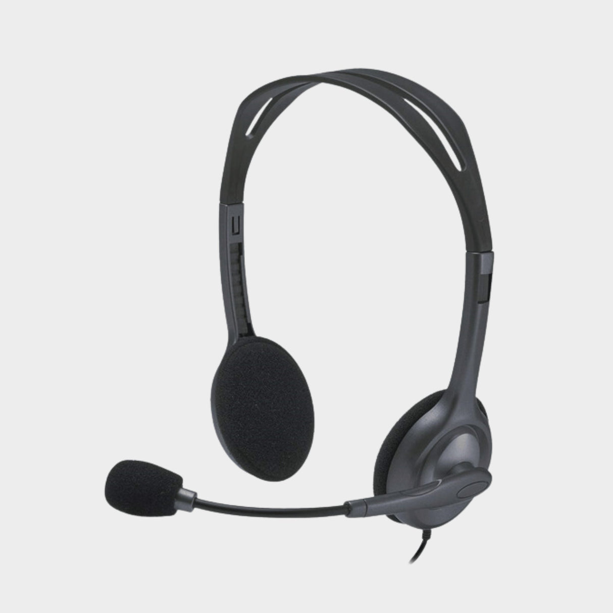Logitech H111 Wired On Ear Headphones with Mic Black - KWT Tech Mart